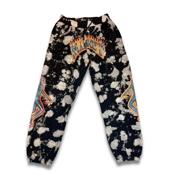 Market Skelly Digital Dunk Sweat Pants Black & White Graphic Design Size S - Picture 2 of 8